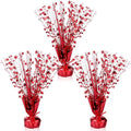 Crowye 3 Pieces Metallic Foil Spray Centerpiece Christmas Party Star Table Decoration Burst Centerpieces Fall Table Decor for Birthday New Year 2026 Party Holiday(Red)