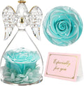 Yamonic Mom Birthday Gifts for Mom, Angel Figurines with Real Rose Gifts for Her Women Grandma, Preserved Flowers Rose Angel Figurines for Mothers Day Christmas Anniversary Birthday Gifts for Wife