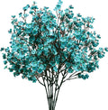 Mandy's Teal Artificial Baby’s Breath European Flowers 6 Bundles Silk Gypsophila with Bendable Stems for Fall Thanksgiving & Christmas Centerpiece Wedding Decor and Table Arrangements