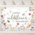 Avezano Wildflower Baby Shower Decorations A Little Wildflower is On The Way Baby Shower Backdrop Floral Theme Baby Girls' New Born Photoshoot Background Banner (7x5ft(84x60in))