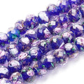 PH PandaHall 60pcs 8~10mm Midnight Blue Rose Lampwork Beads Gold Sand Glass Beads 2mm Hole Flower Glass Beads Floral Handmade Lampwork Beads Round Loose Beads for Rosary Making Jewelry Craft Making