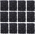Flower Wall Panel Set,Black Artificial Wall Flower Backdrop,12 Pcs 23.62" X 15.75" 3D Silk Hydrangea Rose Floral Panel,Faux Roses Artificial Flower Backdrop for Wall Decor