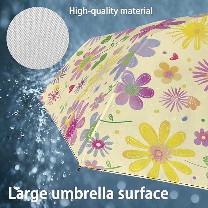 Umbrellas for Rain Lightweight Travel Umbrella 42" Canopy UV Protection Sun Umbrella Windproof Compact Umbrellas