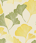 Gingko Wallpaper Peel and Stick, Yellow/Green Leaf Contact Paper, Vintage Autumn Botanical Leaves Wall Paper 17.5" x 118" Self Adhesive Removable Waterproof for Bedroom Shelves Cabinet Drawer Table