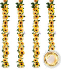 4 Pack Sunflower Garland Decor,7.5ft Artificial Sunflower Vines with Lights,Hanging Fake Silk Flower Garlands for Table Centerpieces Wedding Party Birthday Decorations
