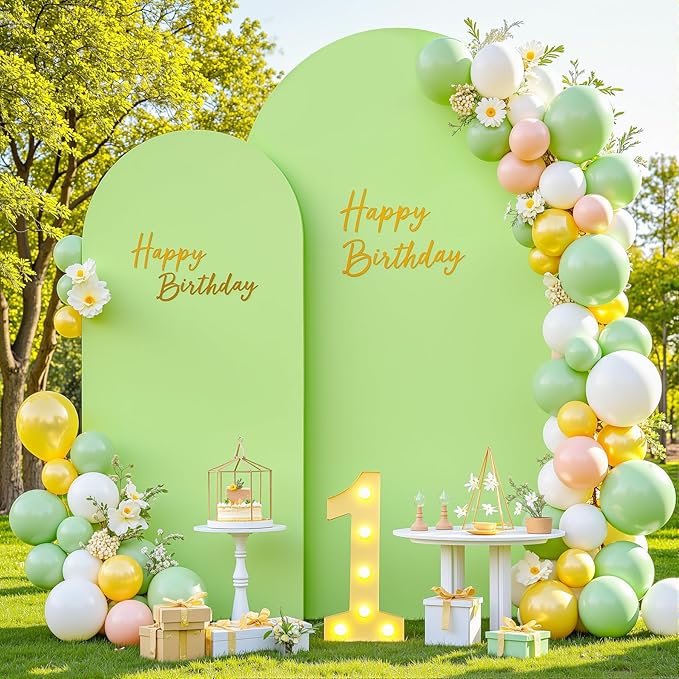 Arch Backdrop Cover Set of 2 Green Arch Cover 7.2 and 6ft Wedding Arch Cover Stretchy Backdrop Bridal Baby Shower Birthday Party Arches Stand Covers Spandex