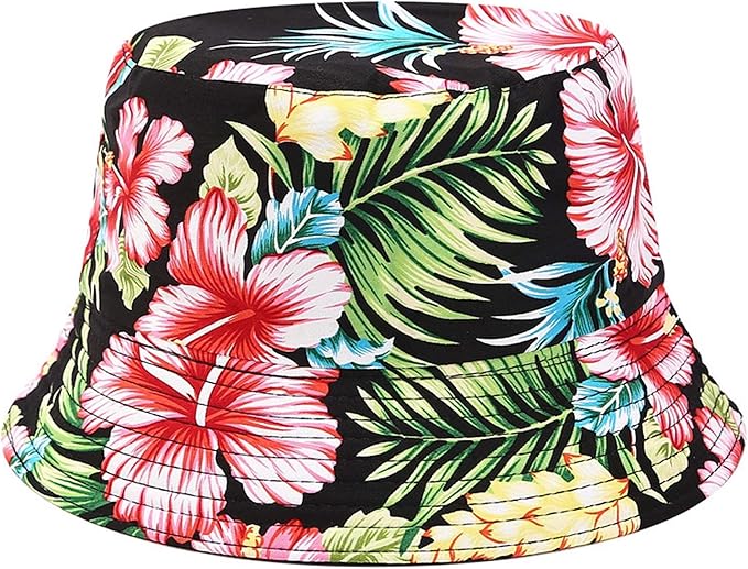 Mashiaoyi Unisex Print Double-Side-Wear Reversible Bucket Hat