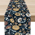 Boho Floral Table Runner, Vintage Traditional Farmhouse Boho Floral Linen Coffee Table Center Decor for Family Kitchen Farmhouse Holiday Party Table Decorations Indoor Outdoor 13x108 inch