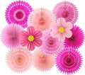 zilue Paper Fans Party Decorations Paper Flowers Decorations for Wall Classroom Floral Backdrop Baby Shower Birthday Party Flower Wall Decor Pack of 11 Pink