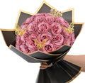 36+20 Glitter Roses Bouquet, DIY Fake Flowers Bouquet, Craft The Initials of Your Loves' Name with Artificial Rose for Valentines, Anniversary, Wedding, Rose Gold & White