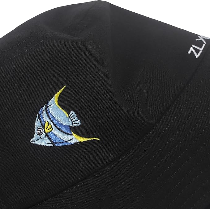 ZLYC Unisex Fashion Embroidered Bucket Hat Summer Fisherman Cap for Men Women