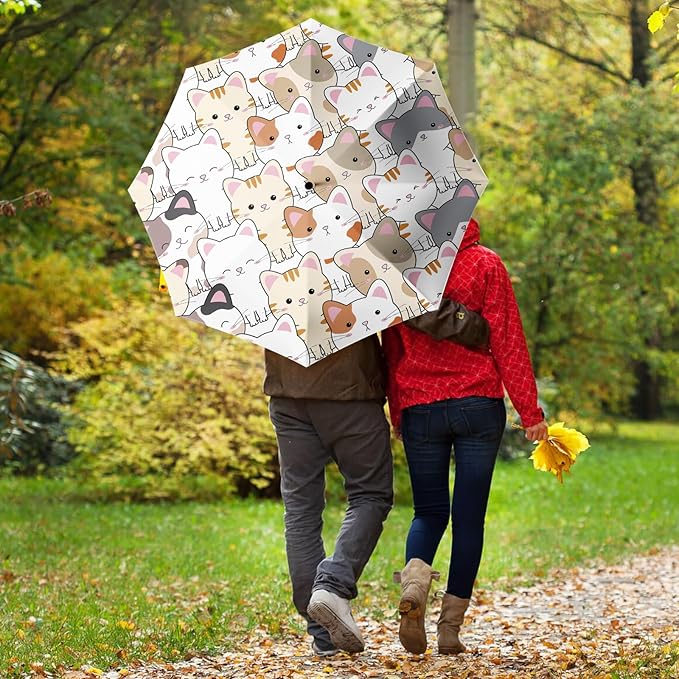 Small Compact Travel Automatic Folding Umbrella for Women, Portable Lightweight, Rain, Wind, UV Sun Shade