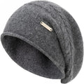 QUEENFUR Knit Slouchy Beanie Hats for Women Cashmere Ski Cap Knitted Wool Soft Warm Winter Hat