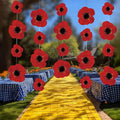 Preboun 20 Pcs Wizard Party Hanging Red Poppy Flowers Decorations, Artificial Poppy Flowers Banner Ceiling Decor for Classroom Wizard Birthday Shower Party Favor Supplies(Red,Flower)