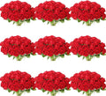 102 PCS Red Roses Artificial Flowers, Fake Red Rose Bouquet, Artificial Silk Red Roses with Stems for Wedding Flowers Decoration, Valentines Day Mothers Day, Bridal Bouquet Roses