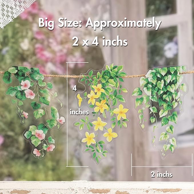 120pcs Flower Stickers for Scrapbooking – Waterproof Floral Stickers for Journaling, Junk Journal, Home Decor, Laptop, Water Bottle, DIY Crafts (6 Floral Themes)