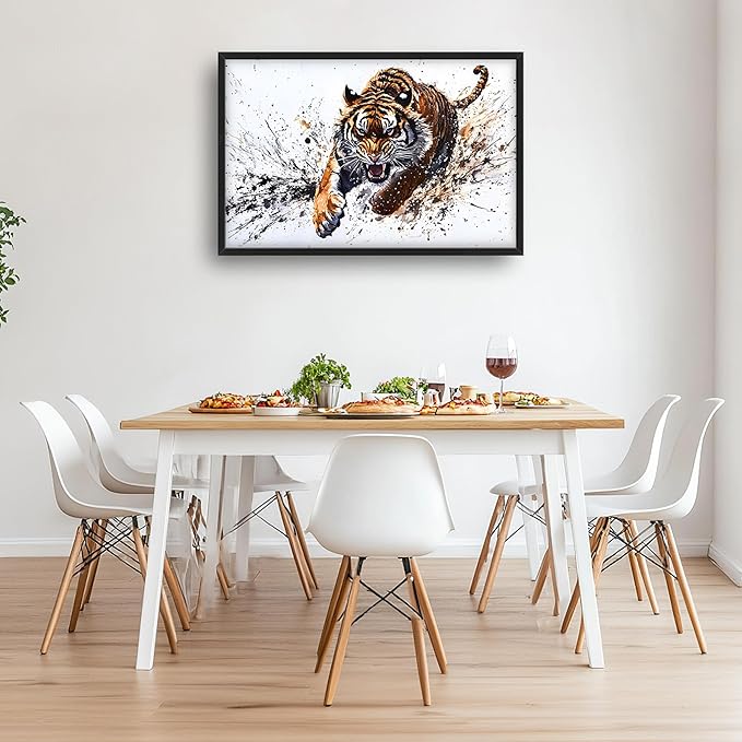 Tiger Large Decor Wall Art Framed Pictures for Living Room, Animal Oversized Canvas Print Painting Modern Extra Large Framed Artwork for Bedroom Office Home Decor 36"x24"
