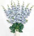 8 pcs Dusty Blue Delphinium Artificial Flowers, 34.25''Artificial Snapdragon Flowers Tall Fake Flowers Silk Flowers Faux Delphinium Bulk for Tall Vase Home Wedding Garden Table Decor (Dusty Blue)