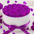 27 Forever Roses in Luxury White Box, Eternal Real Roses Gift for Women, Preserved Flowers for Delivery Prime, Anniversary, Valentine's Day, Birthday for Her (Purple)