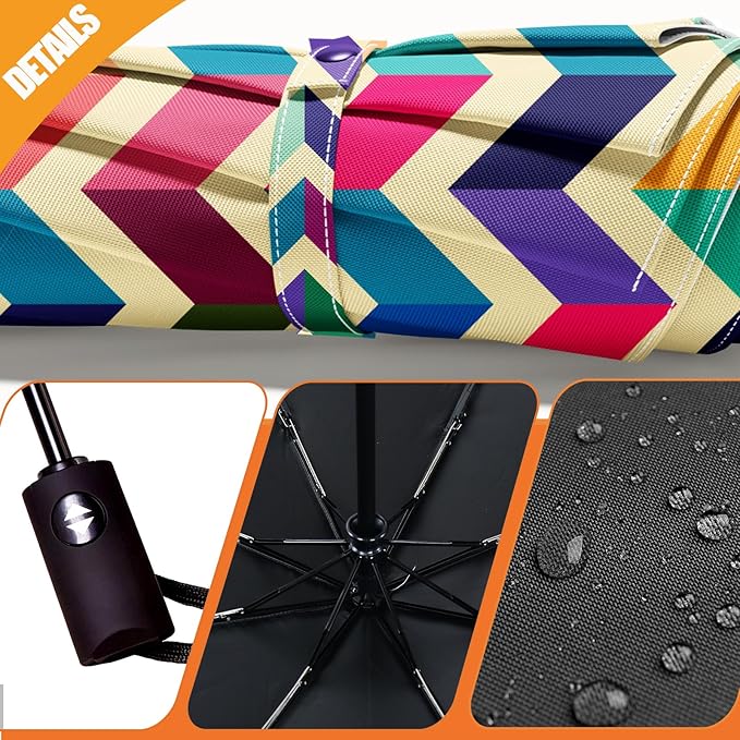 Small Compact Travel Automatic Folding Umbrella for Women, Portable Lightweight, Rain, Wind, UV Sun Shade