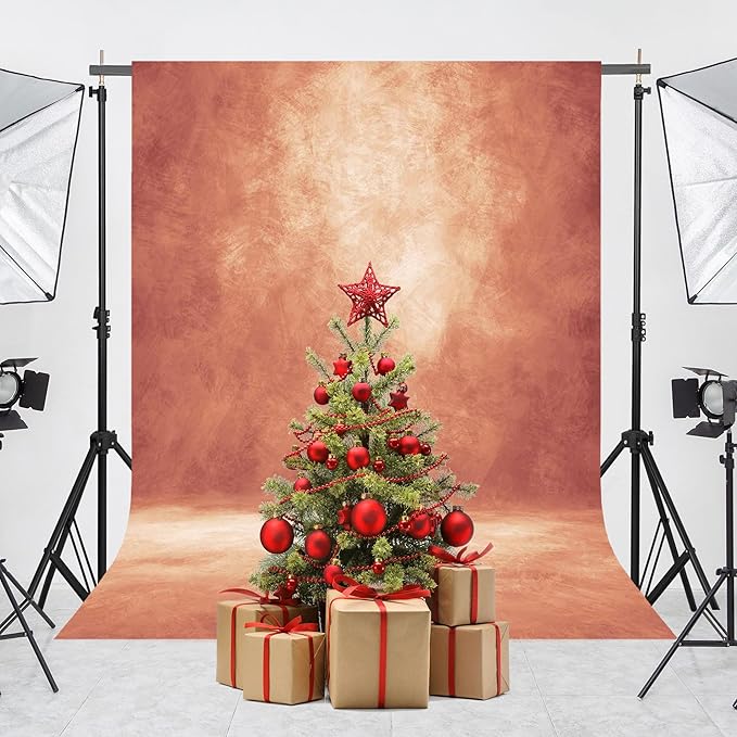 Abstract Professional Photography Backdrop for Portrait Photo Props Booth Background Photoshoot Studio with Polyester Fabric Roller Pocket on Top(8x12ft,Brick Red,No Stand)