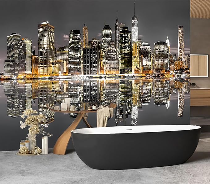 Cliouar-Aerial View of Manhattan, New York City Mural Wallpaper Peel and Stick 137" x 102"