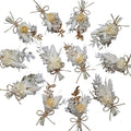 xin's convey Mini Dried Flower Bouquet Set (Pack of 12), Small Golden Bouquets, Card Decorative Dried Flowers, Props for Photo Shoots, Wall Hanging Dried Flower Decorations. (Gold)