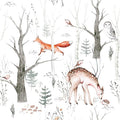 Forest Animals Peel & Stick Wallpaper - Self Adhesive Plants & Vintage Pattern - Removable Wallpaper for Bathroom - 17.71in X 118.1in