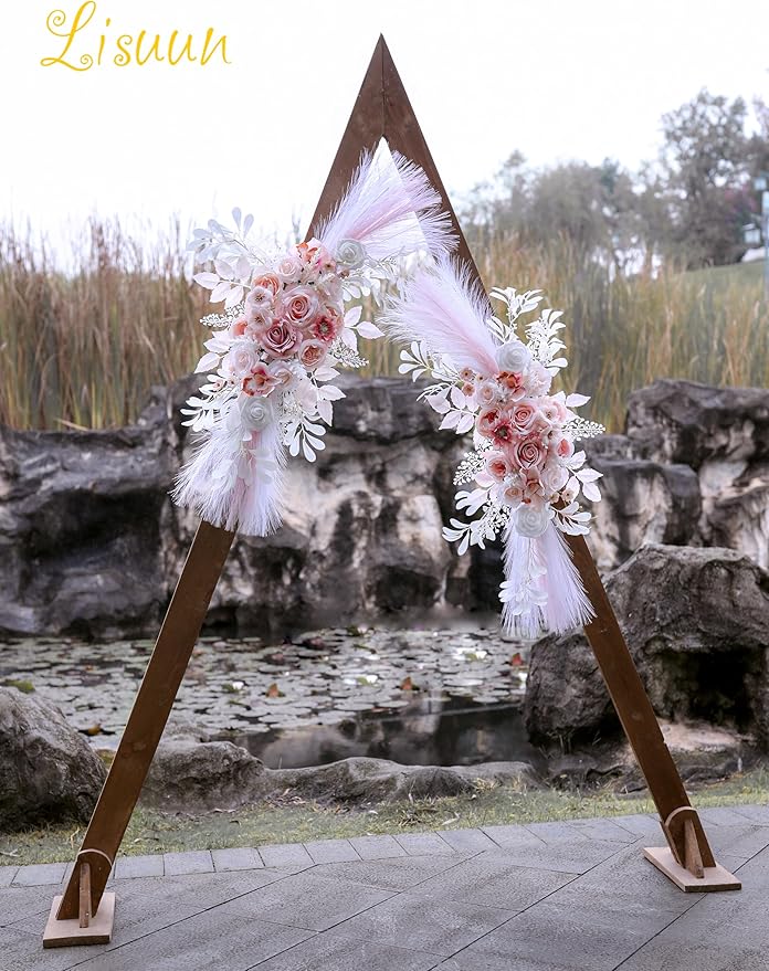 Wedding Arch Flowers, Artificial Flowers for Decoration, Large Flower Swag for Boho Styles Wedding Ceremony Floral Decor - Pack of 2