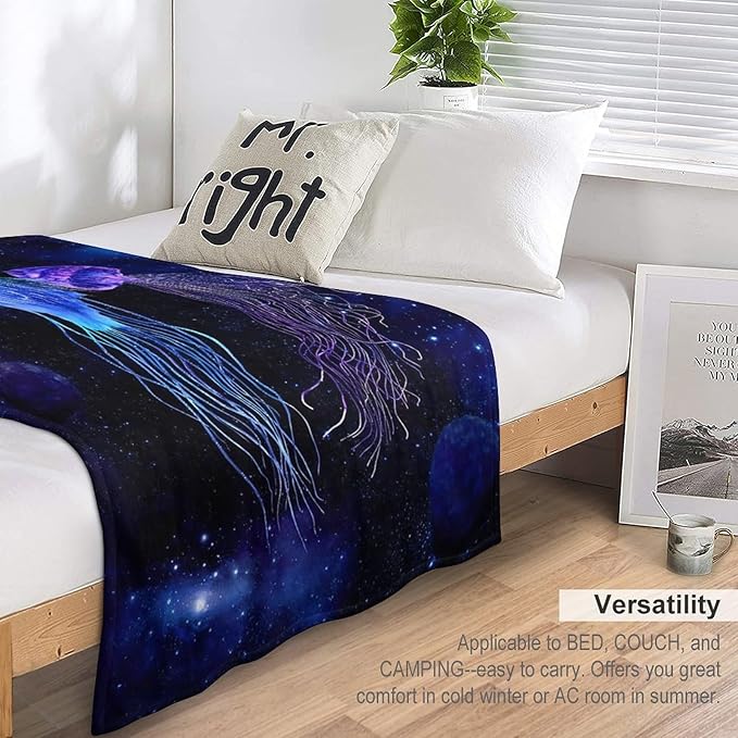 Jellyfish Gifts for Girls & Women - Soft, Warm & Cozy Fleece Throw Blanket for Kids & Adults - 40"x50"