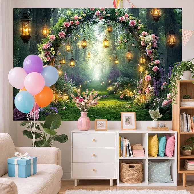 6x6ft Purple Flower Wedding Photography Backdrop Lavender Floral Wedding Bridal Photography Backdrop Anniversary Birthday Baby Shower Girl Party Banner Photo Booth Props Background Wall Decor