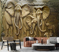 Cliouar-Elephant Art,Harmonious Family,Mural Wallpaper Peel and Stick 90" x 67"