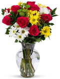 Benchmark Bouquets - Life is Good Pink (Glass Vase Included) - Fresh Flowers for Delivery - Gift for Graduation, Birthday, Anniversary, Sympathy, Get Well, Congratulations