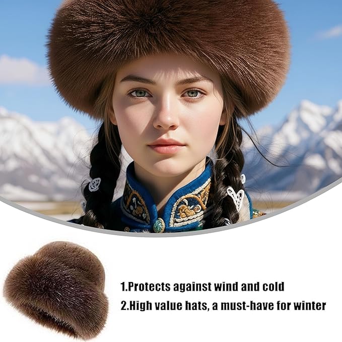 Womens Winter Faux Fur Bucket Hat, Fluffy Fisherman Fuzzy Bucket Hat