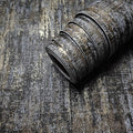 AM1NAH 17.7" X 472" Industrial Texture Metallic Wall Paper Non-Woven Distressed Wallpaper