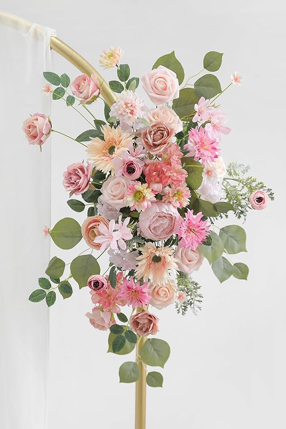 Artificial Flowers Roses Fake Flowers with Stems Light Pink Artificial Flowers for DIY Bridal Bouquets Faux Flowers Centerpieces for Table Home Decor
