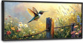 Hummingbird Flower Large Wall Art Farmhouse Framed Wall Decor for Living Room Bird Floral Pictures Oversized Canvas Print Painting Modern Extra Large Framed Artwork for Bedroom Office 60"x30"