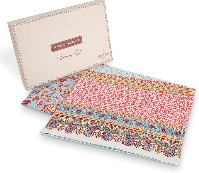 Maison d' Hermine Tablerunners 100% Combed Cotton Premium Table Runner Decorative Table Cover for Home, Kitchen, Dining, Parties & Camping, Lauris, Double Layer - (14.5"x108")