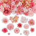 50 Pcs Artificial Flowers Heads Faux Daisy Flower Garland Heads Pink Small Fake Peony Rose Flowers Bulk Mini Silk Daisy Flower for Craft Wedding Party DIY Wreath Graduation Cap Home Decoration