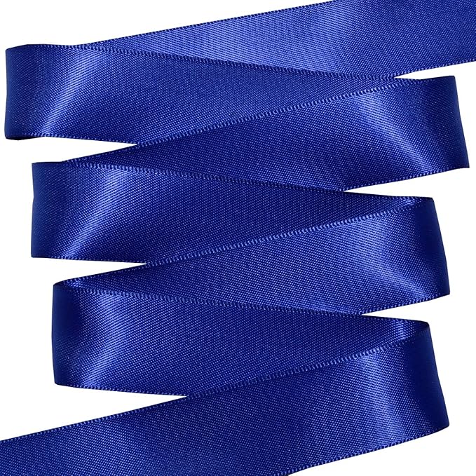 Morex Ribbon Double Face Satin Ribbon 7/8" X 50 YD Cobalt Ribbon for Gift Wrapping, Birthday Gift Cards, Satin Dress for Women, Silk Ribbons for Crafts, Wedding Gifts for Couple