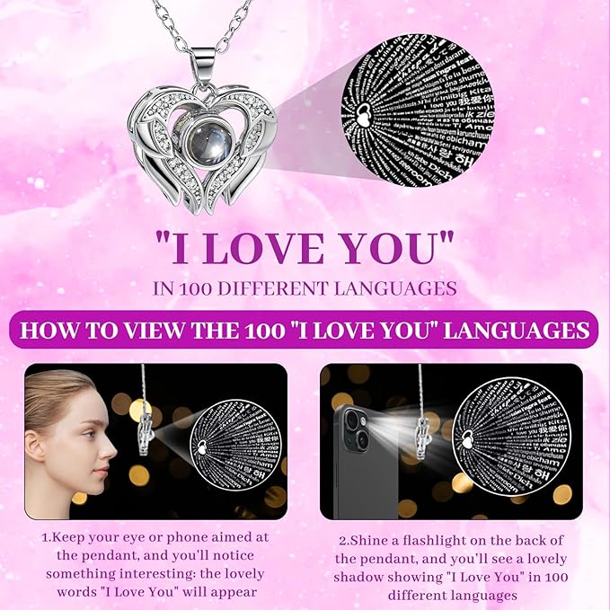 FIACO Gifts for Women Preserved Real Roses with I Love You Necklace Fresh Forever Flowers Birthday Gifts for Mom Grandma Wife Girlfriend on Anniversary Christmas Valentines Romantic Gift