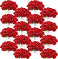 Jexine 240 Pcs Artificial Rose Flowers Bouquet Silk Realistic Flowers Bulk Centerpieces DIY Bride Fake Rose for Home Bridal Wedding Party Decorations(Red)