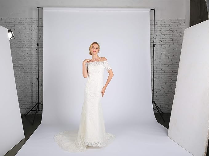 Huamei Seamless Photography Background Paper, Photo Backdrop Paper 107-Inches Wide x 36-Feet (Snow White)