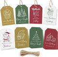 AUDREE 48 Pcs Christmas Gift Tags with String - Funny Holiday Gift Tags for Xmas Presents - Christmas Name Tags for Gifts - Hanging Labels Decoration Xmas Winter Holiday Present DIY Crafts