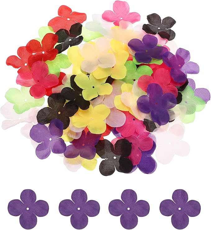 PATIKIL 1.8 Inch (4.5cm) Flowers Patch, 300Pcs Artificial Flowers Handmade Patches Silk Cloth Applique for Scrapbooking Wedding DIY Craft Supplies Card, Purple
