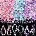Assorted Acrylic Beads, 130-180PCS 3 Mixed Colors Cute Beads for Bracelet Making, GummyBear Bow Flower Kawaii Charms for Jewelry Making DIY Necklace Keychain Phone Charm Christmas Gift