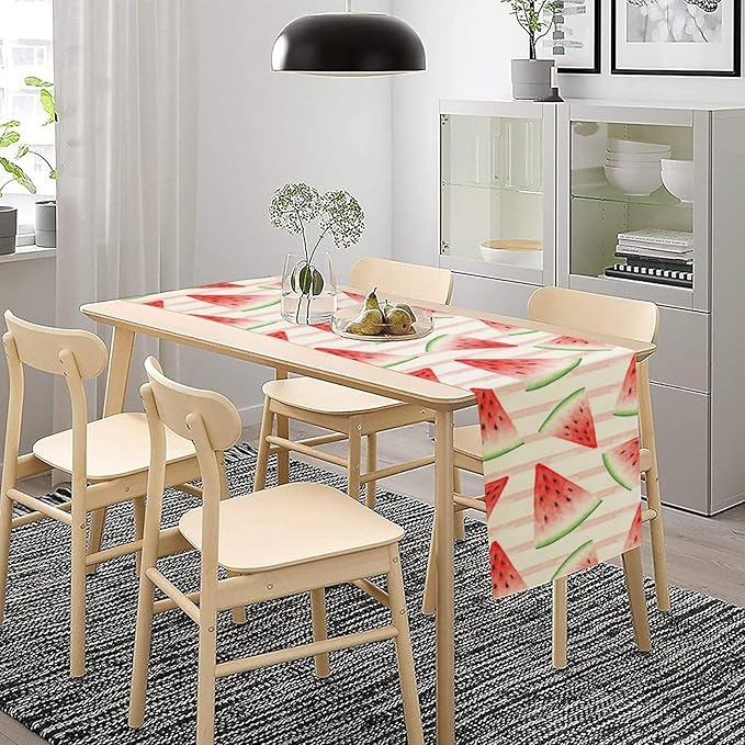 Watermelon Table Runner,Summer Fruit Tropical Birthday Party Decoration Dining Room Home Kitchen Table Decor 13 x 120Inch