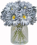TOPIA Artificial African Daisies Flowers African Daisy Silk Flowers Artificial Gerbera Daisies Pack of 10 (Grey)