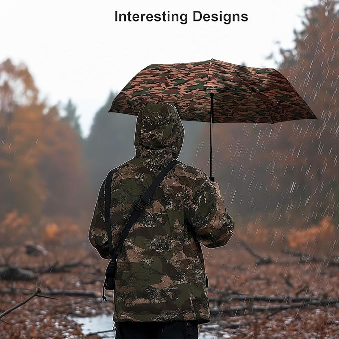 Nollia Windproof Automatic Travel Umbrella, Compact Portable with Reinforced Ribs for Sun & Rain
