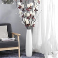 Ceramic White Floor Vase 24 Inches Tall Flower Holder Decorative Large Vases for Table Centerpieces Shelf Home Decor Living Room Branches Sky-Dried Flower Arrangement Simple Decorative